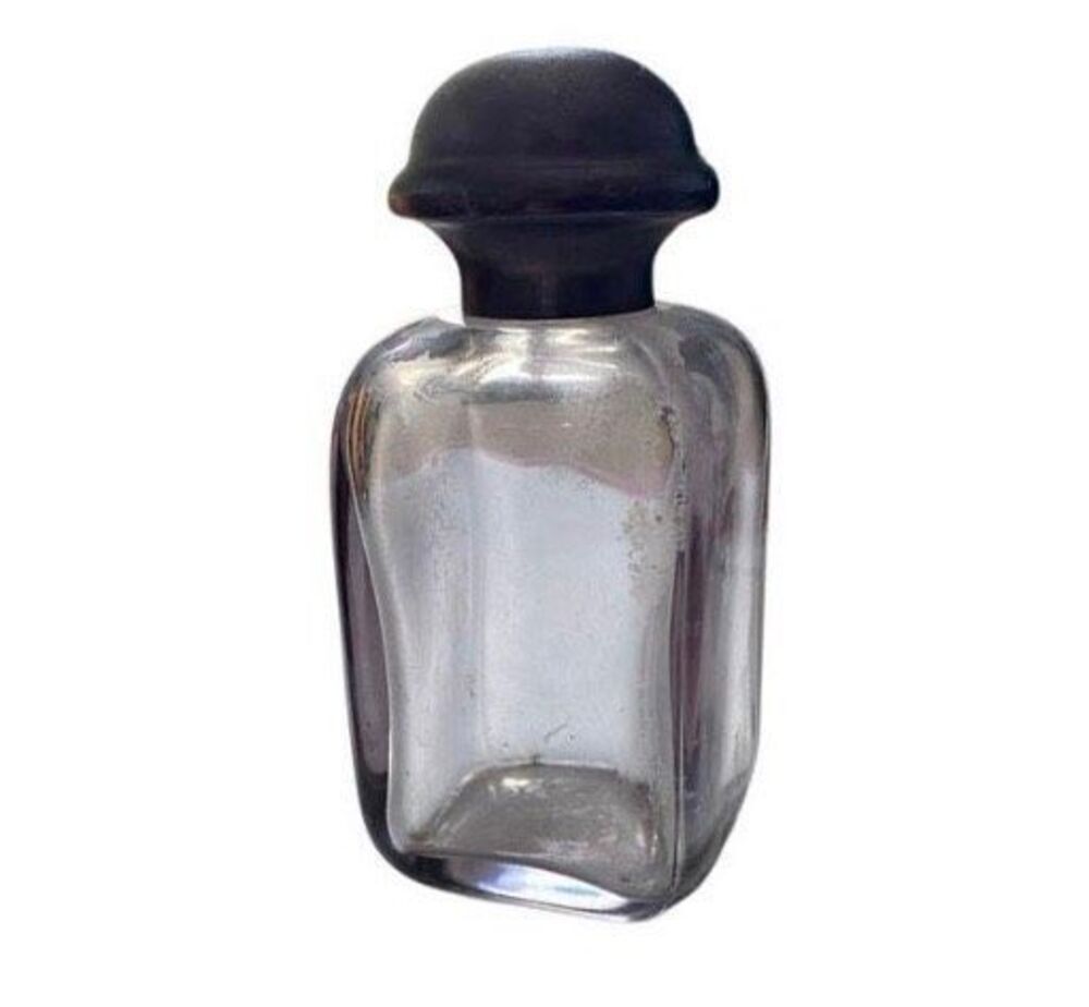 RARE Antique Hermes manganese glass bottle violet purple vintage VTG Early 1900s